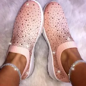 Women's Rhinestone Slip On Sneakers