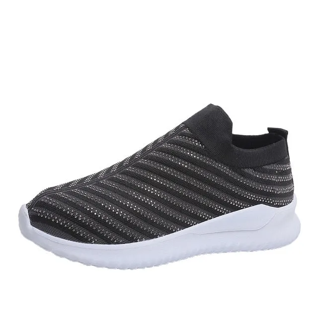 Women's Rhinestone Slip On Sneakers